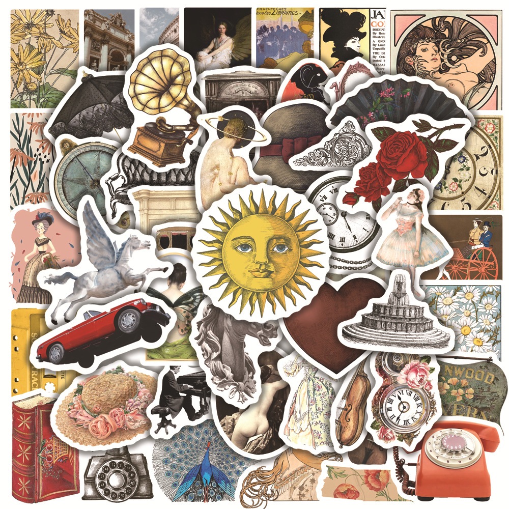 Kids Toys Vintage - 50pcs Retro Vintage Cottagecore Stickers Laptop