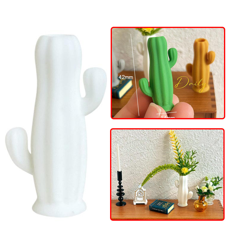 Kids Toys House - 1PC Dollhouse Miniature Cactus Shaped Vase
