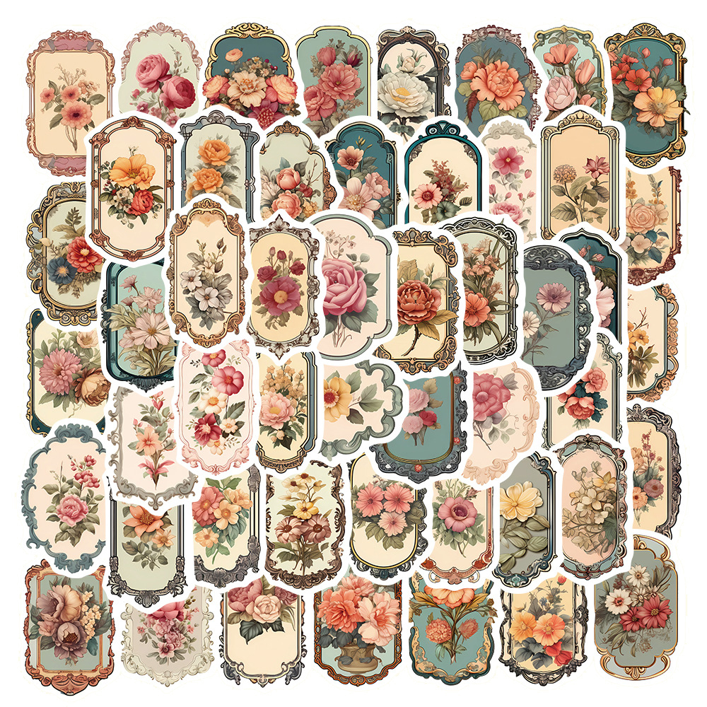 Kids Toys Vintage - 10/30/50pcs Vintage Flower Mirror Graffti Stickes