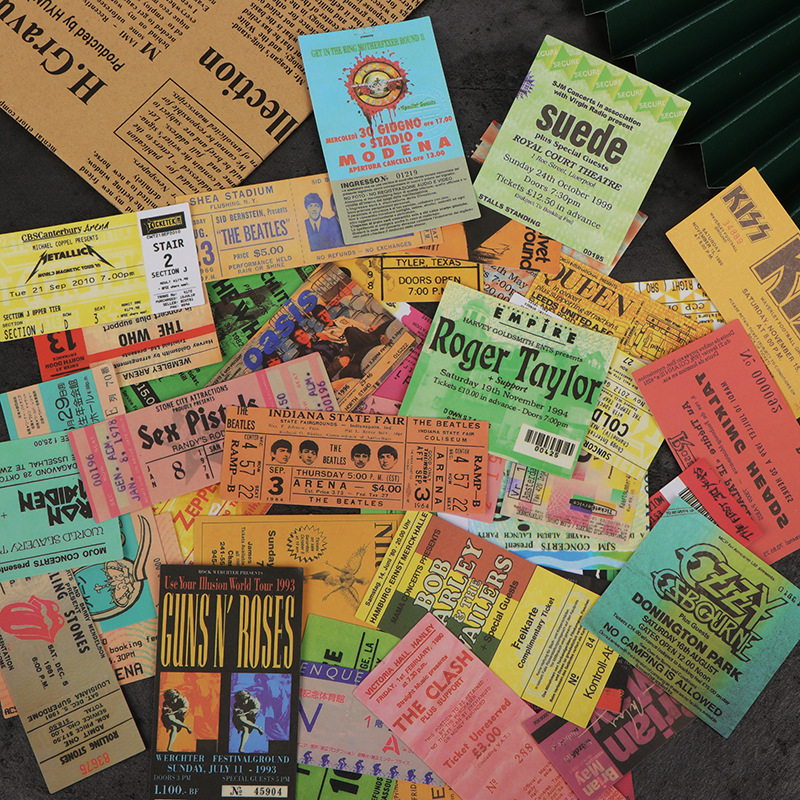 Kids Toys Vintage - 43Pcs Retro Rock Music Ticket Band