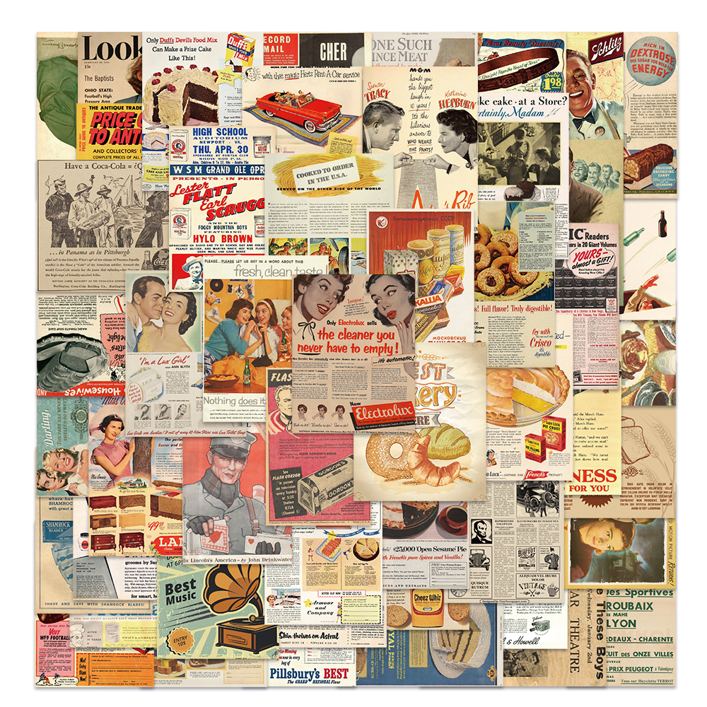 50PCS Vintage Newspaper Retro  - đánh giá và giá Kids Toys Vintage