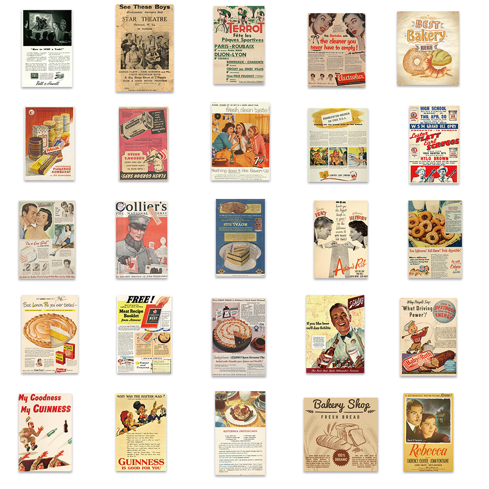 50PCS Vintage Newspaper Retro  - đánh giá và giá Kids Toys Vintage