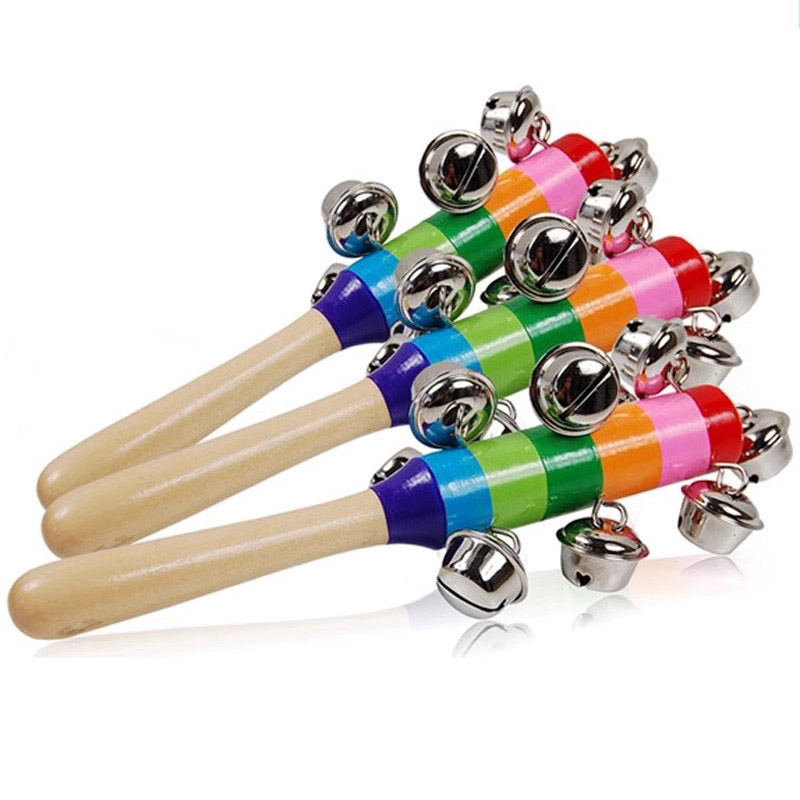 5PCS Wooden Jingle Hand Bells  - đánh giá và giá Kids Toys Xylophone