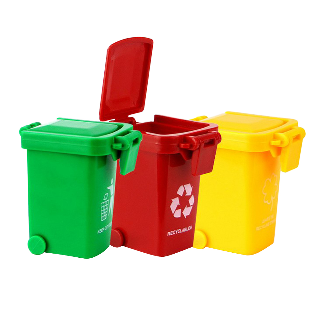 3x Kids Mini Trash Cans Recycl - đánh giá và giá Kids Toys Yellow