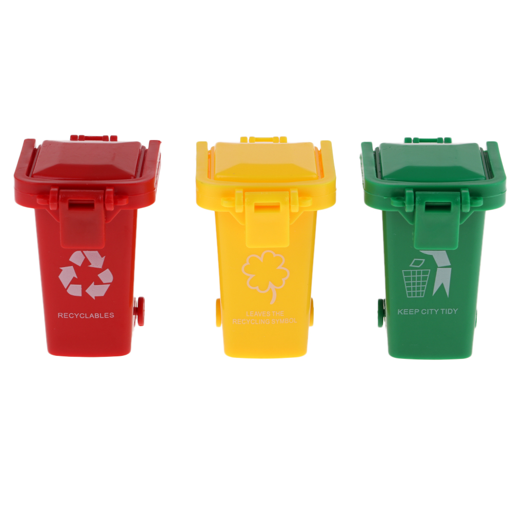 3x Kids Mini Trash Cans Recycl - đánh giá và giá Kids Toys Yellow