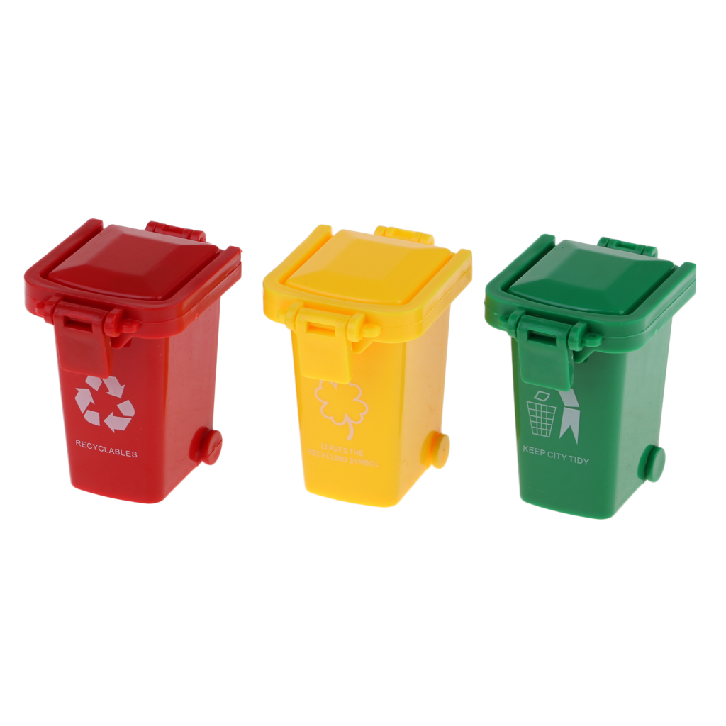 3x Kids Mini Trash Cans Recycl - đánh giá và giá Kids Toys Yellow