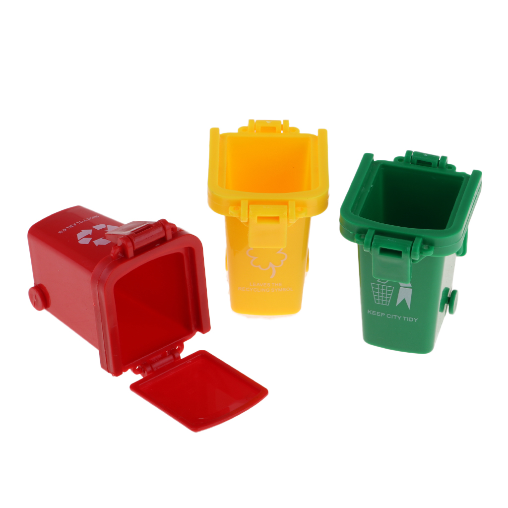 3x Kids Mini Trash Cans Recycl - đánh giá và giá Kids Toys Yellow