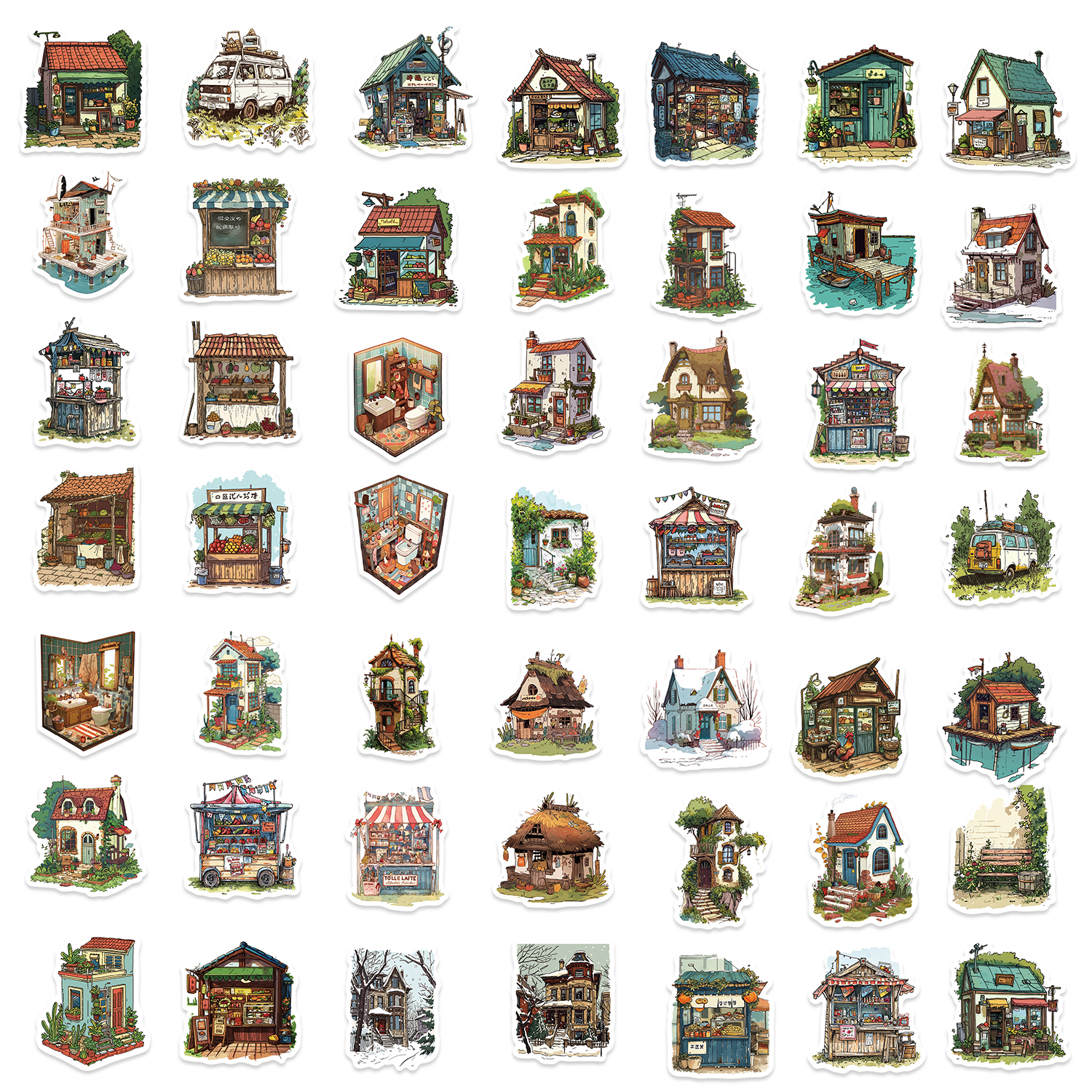 50pcs Vintage Retro Small Hous - đánh giá và giá Kids Toys Vintage