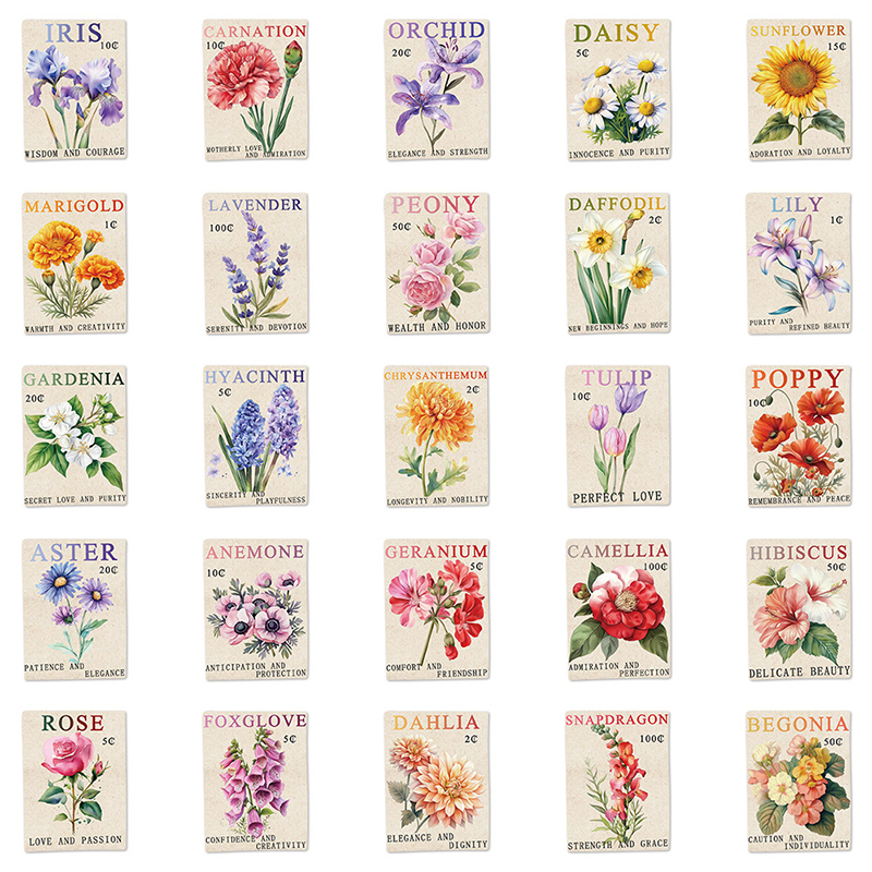 50PCS Vintage Flower Postage S - đánh giá và giá Kids Toys Vintage