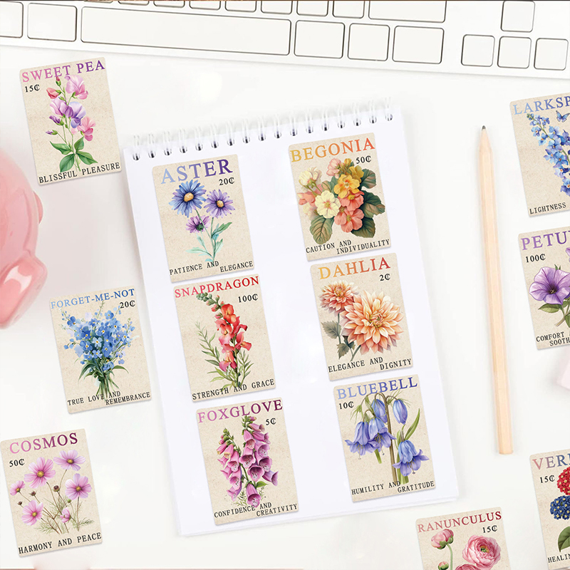 50PCS Vintage Flower Postage S - đánh giá và giá Kids Toys Vintage