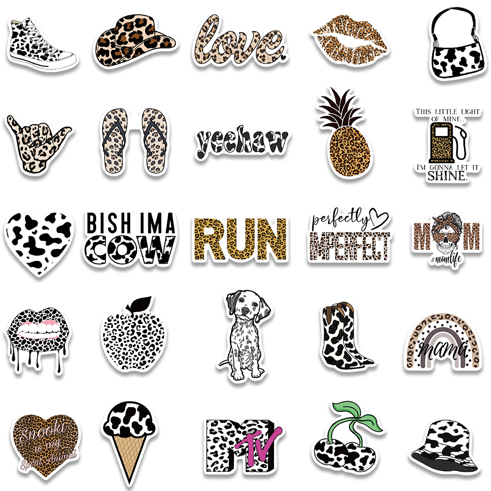 60PCS/pack Ins Leopard Print V - đánh giá và giá Kids Toys Vintage