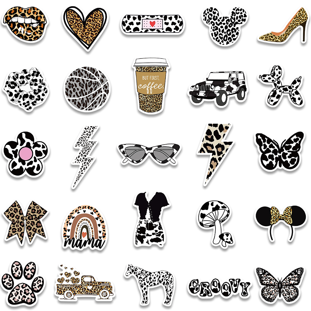 60PCS/pack Ins Leopard Print V - đánh giá và giá Kids Toys Vintage