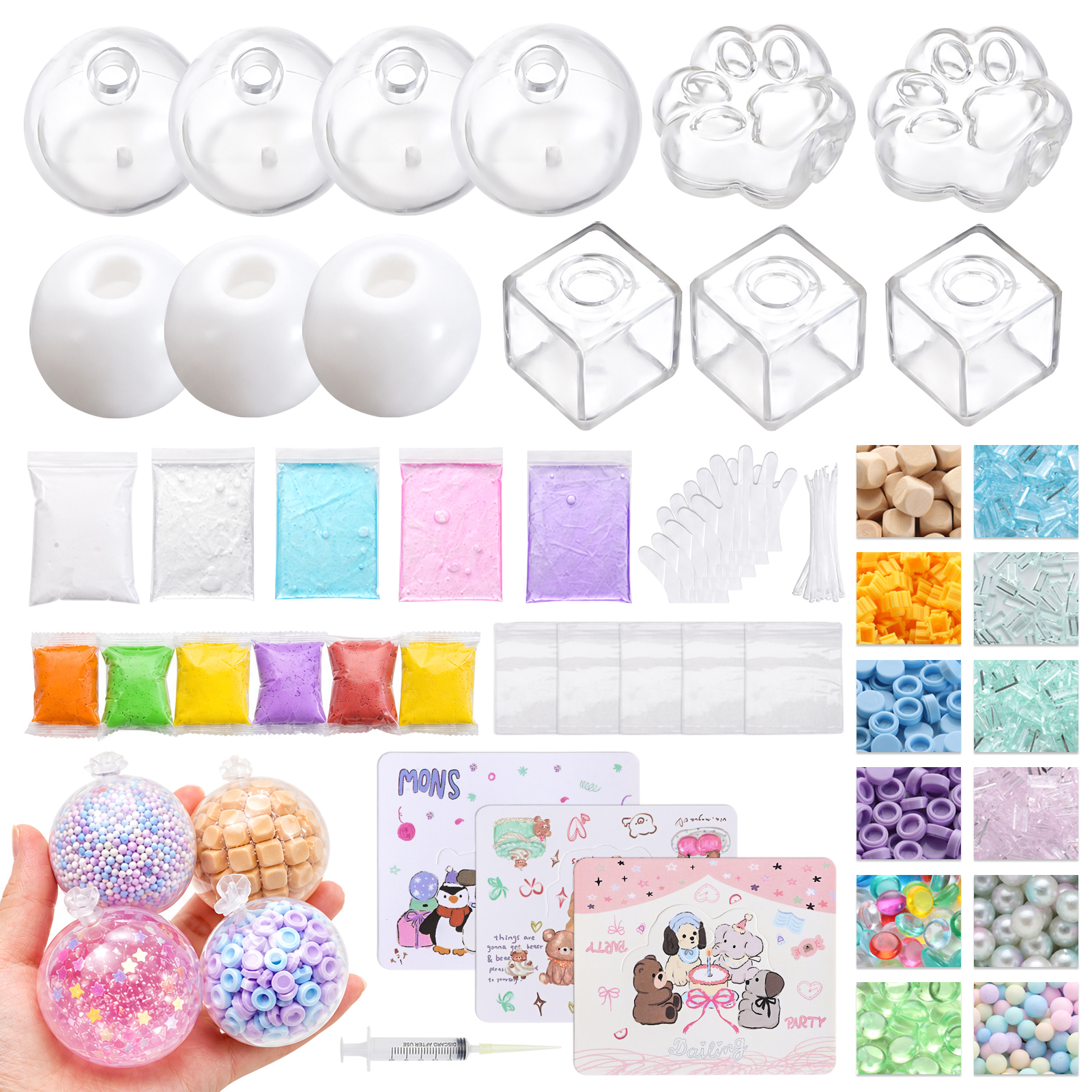 6cm Ball Skins DIY Stress Ball - đánh giá và giá Slime Making Kit