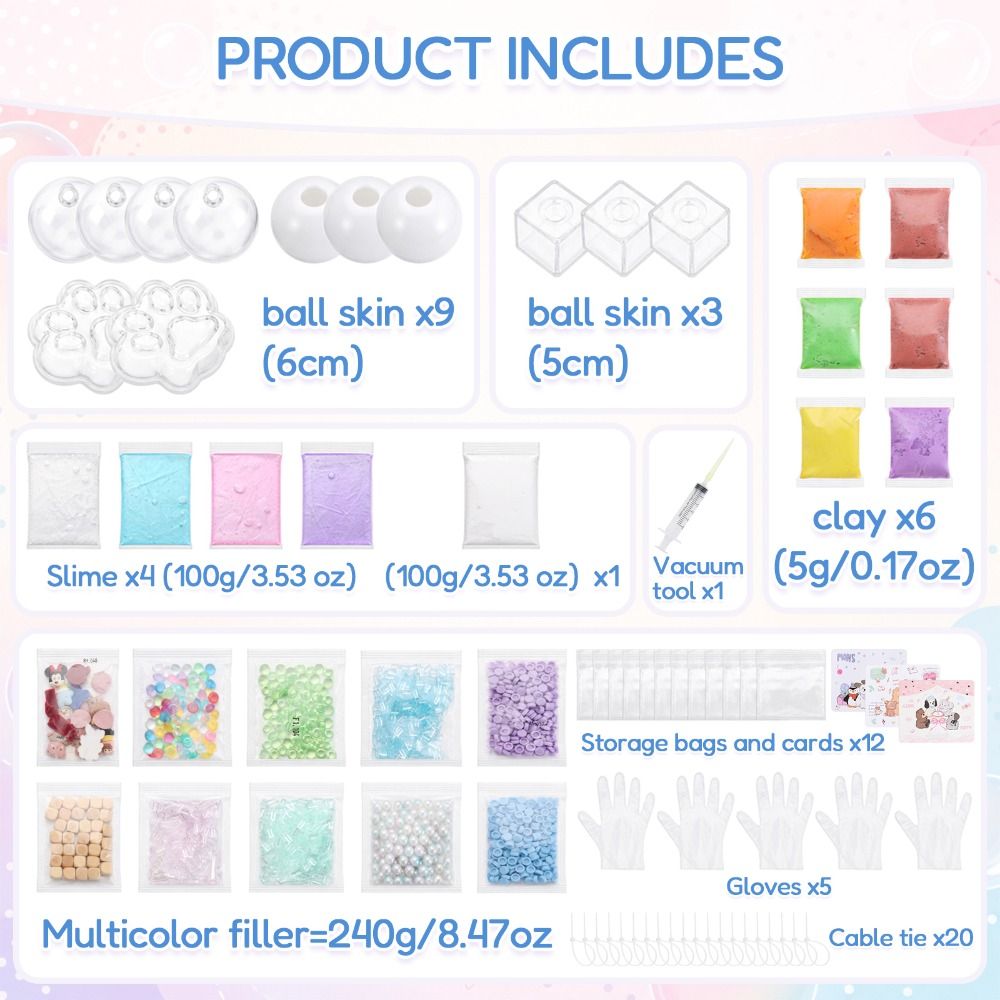 6cm Ball Skins DIY Stress Ball - đánh giá và giá Slime Making Kit