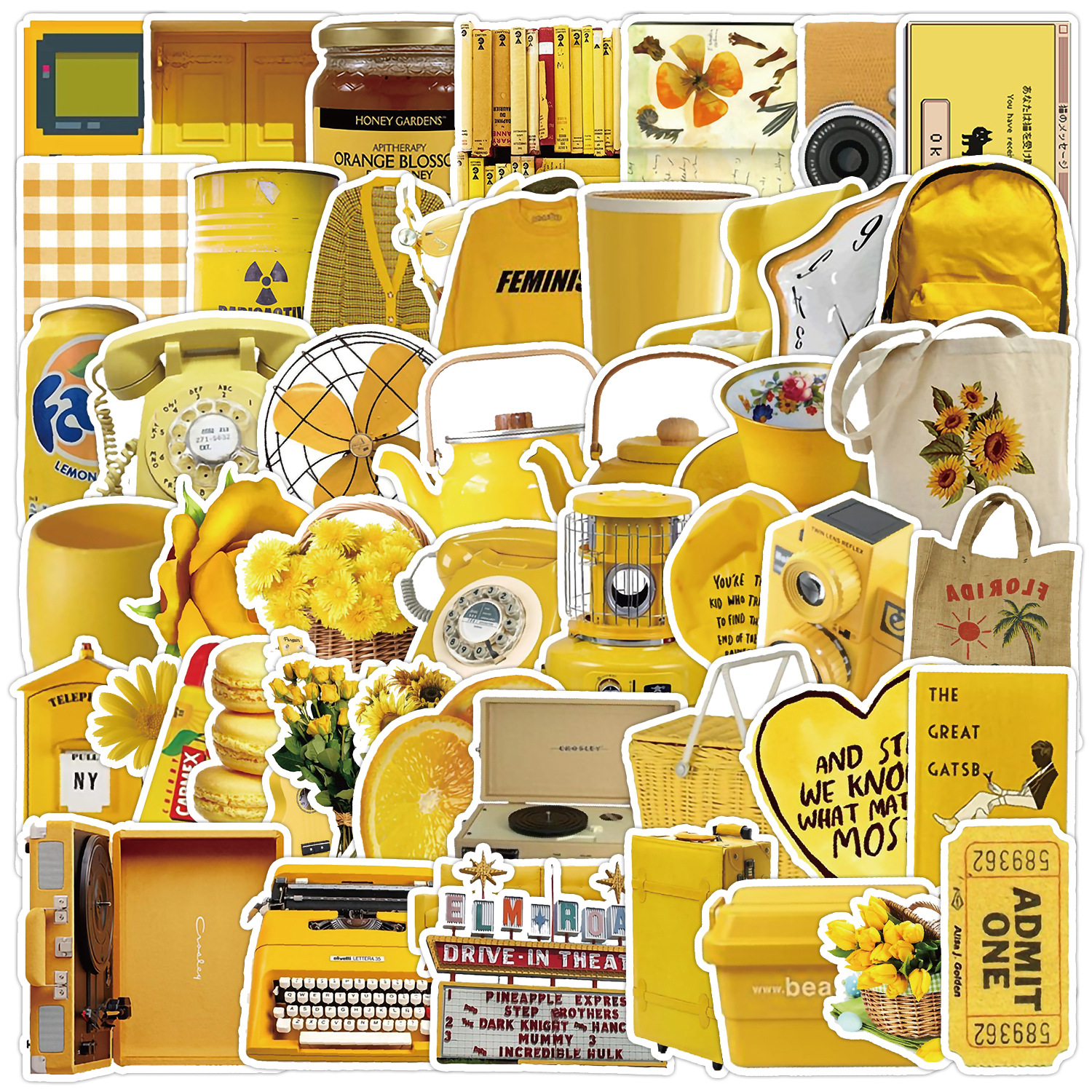 50PCS Cute Ins Style Yellow Ca - đánh giá và giá Kids Toys Yellow