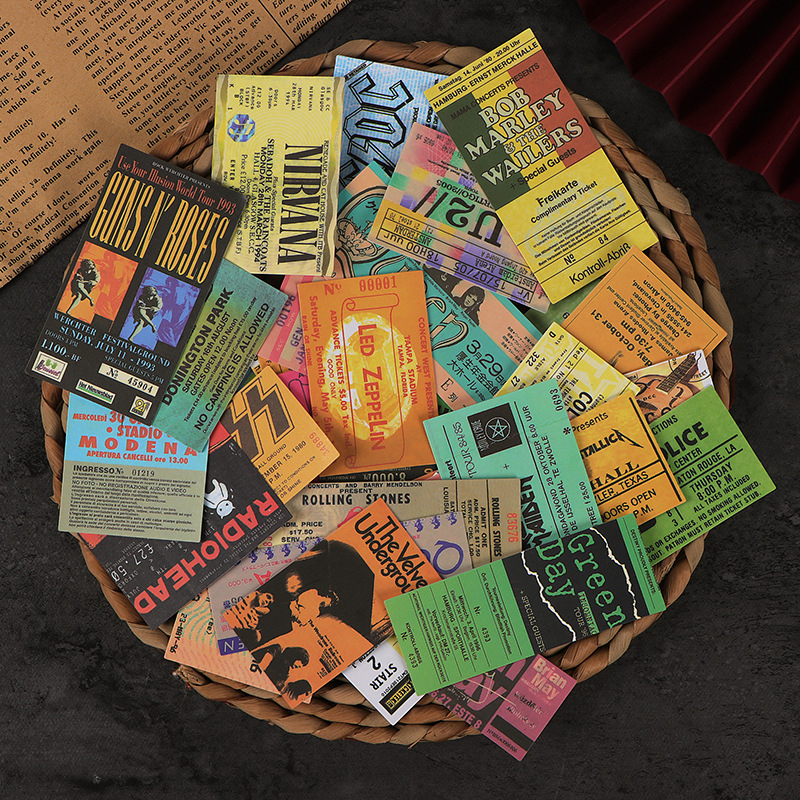 43Pcs Retro Rock Music Ticket  - đánh giá và giá Kids Toys Vintage